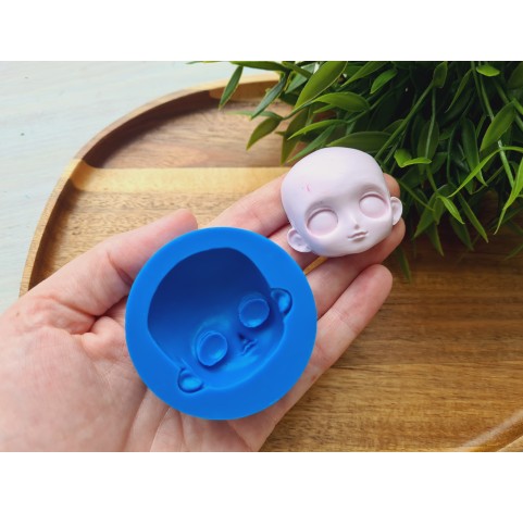 Silicone mold, Doll face, style 41, ~ 3.8*4.2 cm, H:2 cm