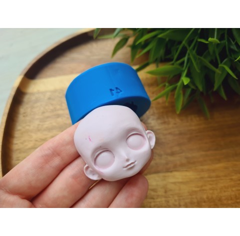 Silicone mold, Doll face, style 41, ~ 3.8*4.2 cm, H:2 cm