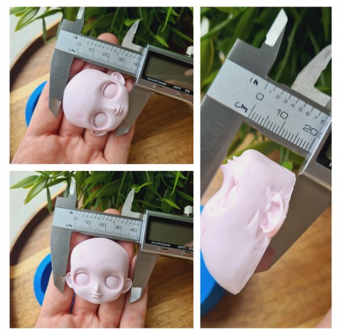 Silicone mold, Doll face, style 41, ~ 3.8*4.2 cm, H:2 cm