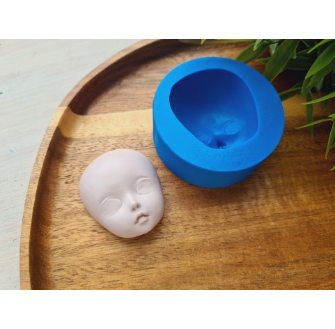 Silicone mold, Doll face, style 42, ~ 3.5*4.2 cm, H:1.8 cm