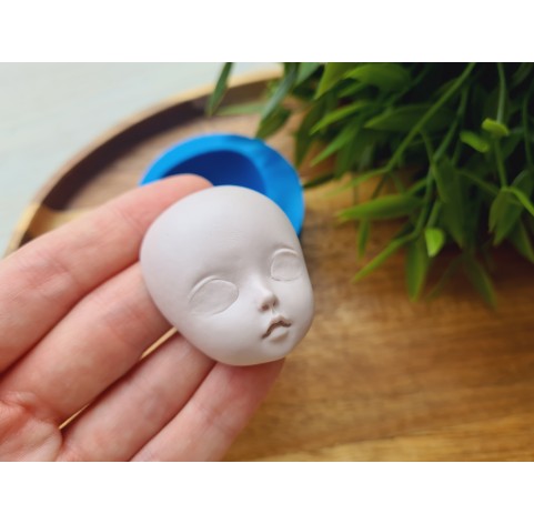 Silicone mold, Doll face, style 42, ~ 3.5*4.2 cm, H:1.8 cm