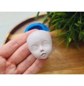 Silicone mold, Doll face, style 42, ~ 3.5*4.2 cm, H:1.8 cm