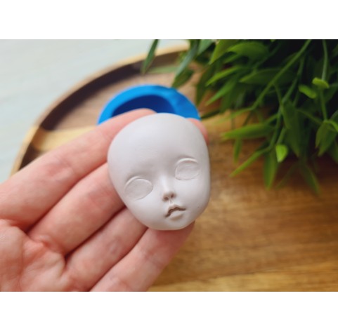 Silicone mold, Doll face, style 42, ~ 3.5*4.2 cm, H:1.8 cm