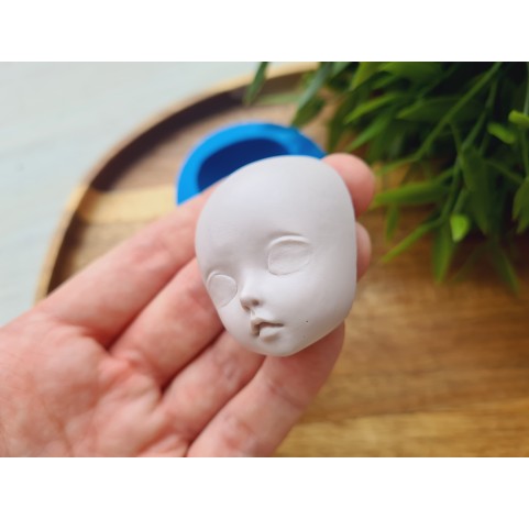 Silicone mold, Doll face, style 42, ~ 3.5*4.2 cm, H:1.8 cm