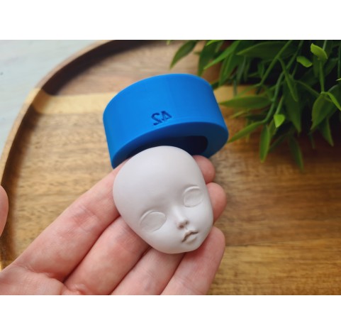 Silicone mold, Doll face, style 42, ~ 3.5*4.2 cm, H:1.8 cm