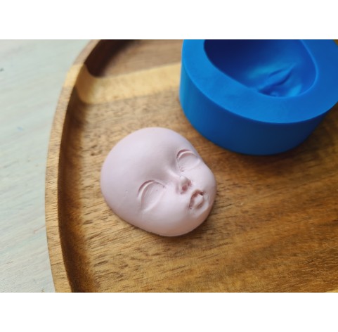 Silicone mold, Doll face, style 43, ~ 3.5*3.9 cm, H:1.6 cm