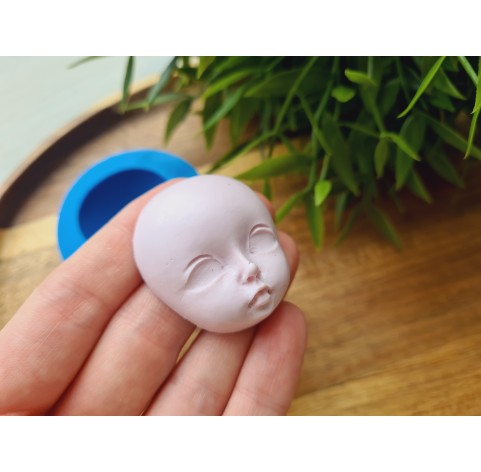 Silicone mold, Doll face, style 43, ~ 3.5*3.9 cm, H:1.6 cm