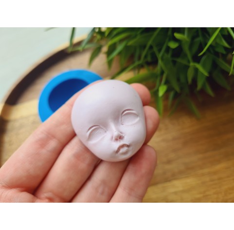 Silicone mold, Doll face, style 43, ~ 3.5*3.9 cm, H:1.6 cm