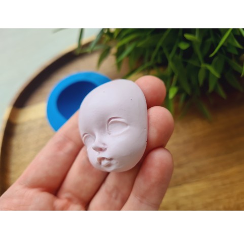 Silicone mold, Doll face, style 43, ~ 3.5*3.9 cm, H:1.6 cm