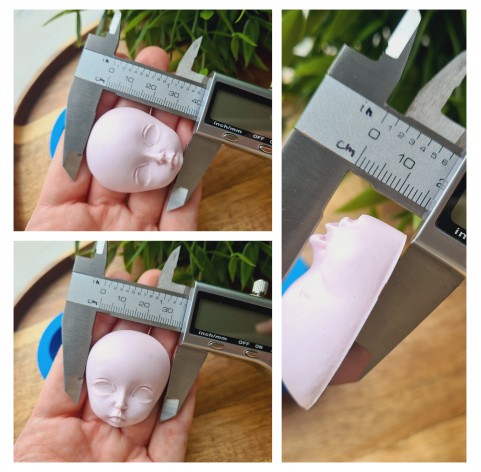 Silicone mold, Doll face, style 43, ~ 3.5*3.9 cm, H:1.6 cm