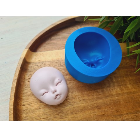 Silicone mold, Doll face, style 44, ~ 3.5*4.1 cm, H:2.1 cm