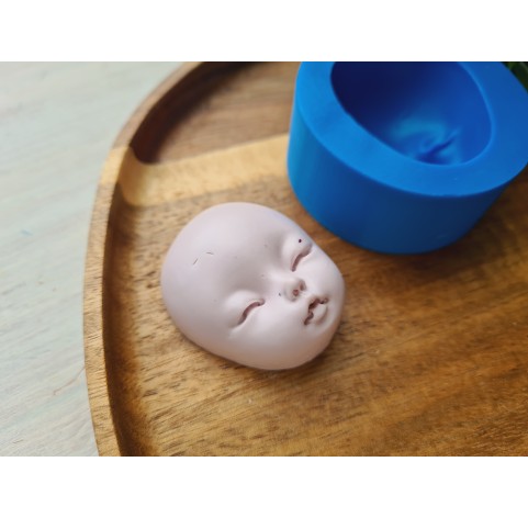 Silicone mold, Doll face, style 44, ~ 3.5*4.1 cm, H:2.1 cm