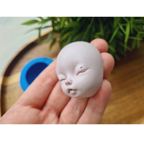 Silicone mold, Doll face, style 44, ~ 3.5*4.1 cm, H:2.1 cm