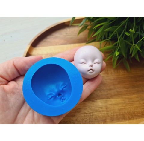 Silicone mold, Doll face, style 44, ~ 3.5*4.1 cm, H:2.1 cm