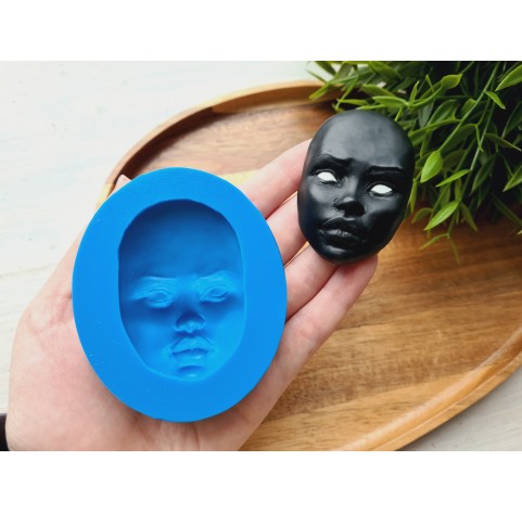 Silicone mold, Doll face, style 47, ~ 4.1*6.2 cm, H:1.7 cm