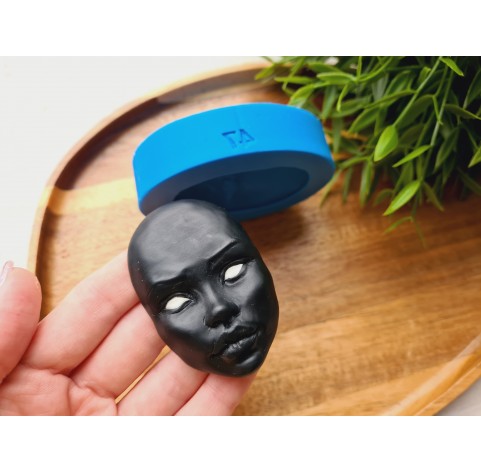 Silicone mold, Doll face, style 47, ~ 4.1*6.2 cm, H:1.7 cm