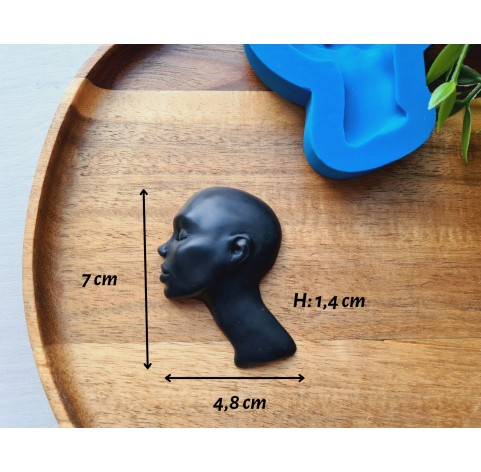Silicone mold, Doll face, style 48, ~ 4.9*7 cm, H:1.4 cm