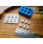Silicone mold, Doll face, style 49, 6 elements, ~ 0.5-1 cm, H:0.4 cm