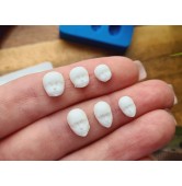 Silicone mold, Doll face, style 49, 6 elements, ~ 0.5-1 cm, H:0.4 cm