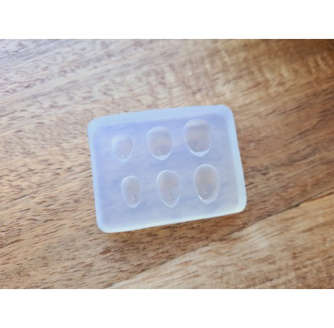 Silicone mold, Doll face, style 49, 6 elements, ~ 0.5-1 cm, H:0.4 cm