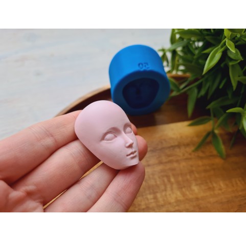 Silicone mold, Doll face, style 50, ~ 4*2.7 cm, H:1.8 cm