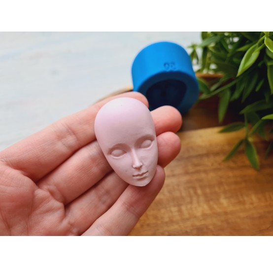 Silicone mold, Doll face, style 50, ~ 4*2.7 cm, H:1.8 cm