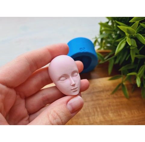 Silicone mold, Doll face, style 50, ~ 4*2.7 cm, H:1.8 cm