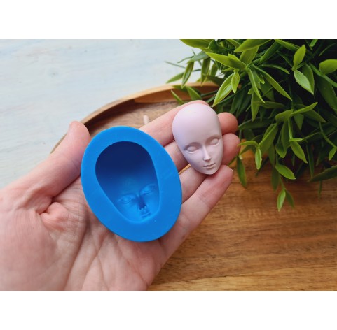 Silicone mold, Doll face, style 50, ~ 4*2.7 cm, H:1.8 cm