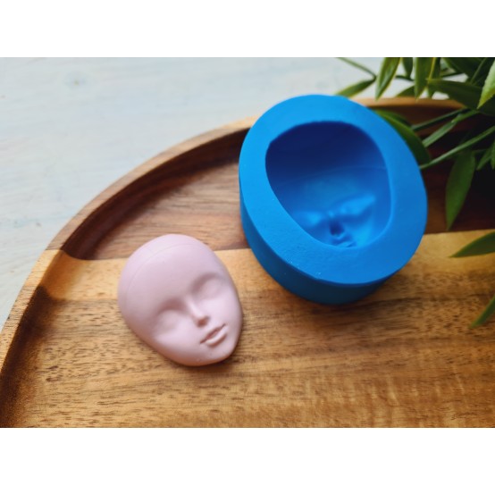 Silicone mold, Doll face, style 51, ~ 4*3.2 cm, H:1.5 cm