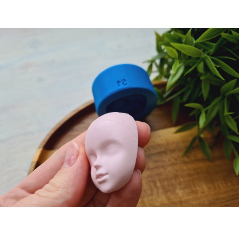 Silicone mold, Doll face, style 51, ~ 4*3.2 cm, H:1.5 cm