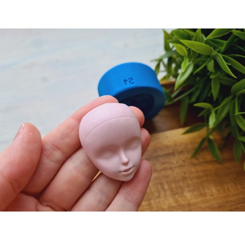 Silicone mold, Doll face, style 51, ~ 4*3.2 cm, H:1.5 cm