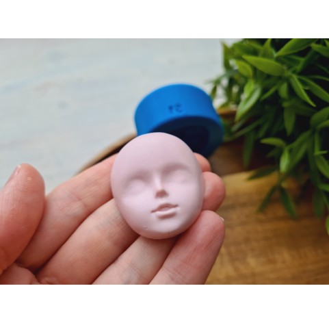 Silicone mold, Doll face, style 51, ~ 4*3.2 cm, H:1.5 cm