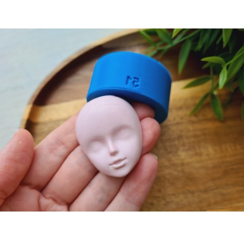 Silicone mold, Doll face, style 51, ~ 4*3.2 cm, H:1.5 cm