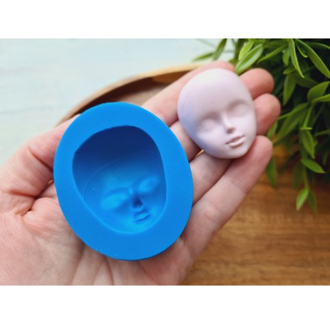 Silicone mold, Doll face, style 51, ~ 4*3.2 cm, H:1.5 cm