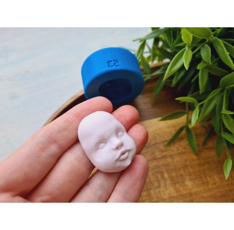 Silicone mold, Doll face, style 53, ~ 3.3*2.4 cm, H:1.2 cm