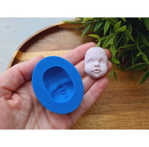 Silicone mold, Doll face, style 53, ~ 3.3*2.4 cm, H:1.2 cm