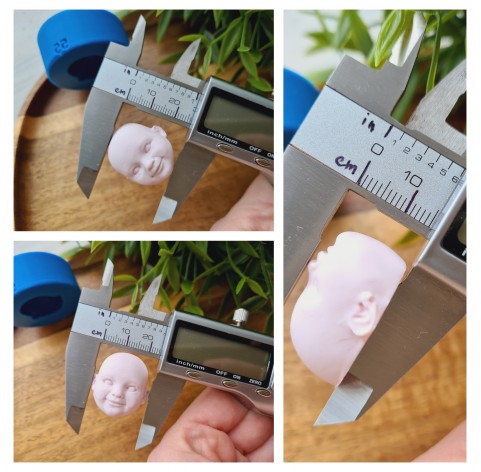 Silicone mold, Doll face, style 55, ~ 2.6*2.4 cm, H:1.5 cm