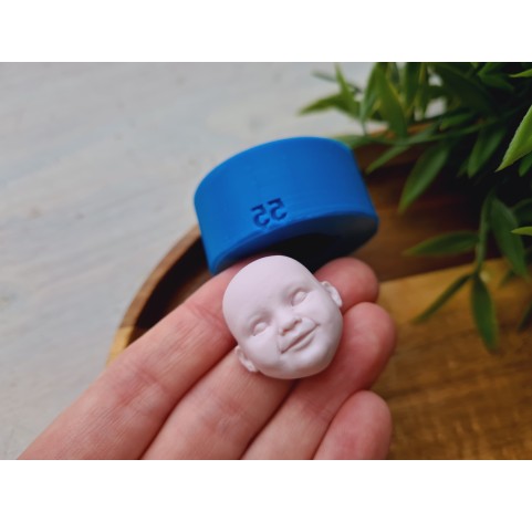 Silicone mold, Doll face, style 55, ~ 2.6*2.4 cm, H:1.5 cm