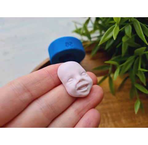 Silicone mold, Doll face, style 56, ~ 2.8*1.9 cm, H:0.9 cm