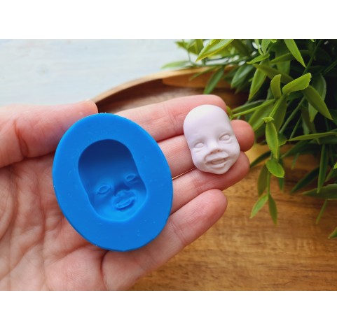 Silicone mold, Doll face, style 56, ~ 2.8*1.9 cm, H:0.9 cm