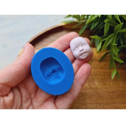 Silicone mold, Doll face, style 57, ~ 2.4*1.9 cm, H:0.8 cm
