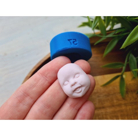 Silicone mold, Doll face, style 57, ~ 2.4*1.9 cm, H:0.8 cm