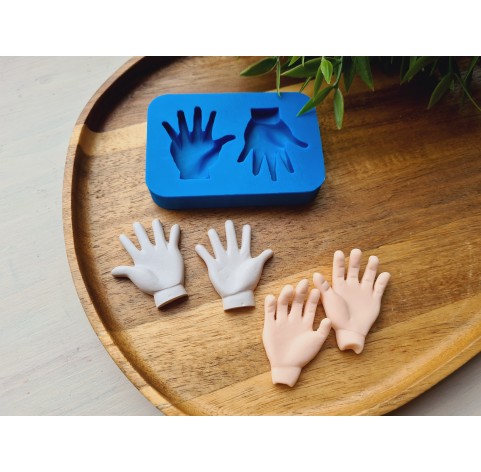 Silicone mold, Palm, style 1, 2 elements, ~ 3*4 cm, H:0.7 cm