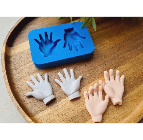 Silicone mold, Palm, style 1, 2 elements, ~ 3*4 cm, H:0.7 cm