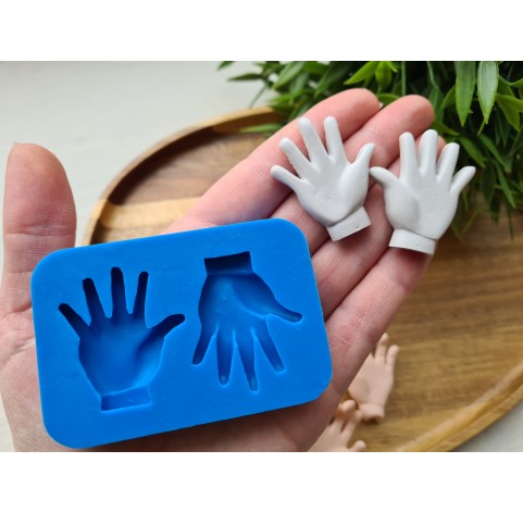 Silicone mold, Palm, style 1, 2 elements, ~ 3*4 cm, H:0.7 cm