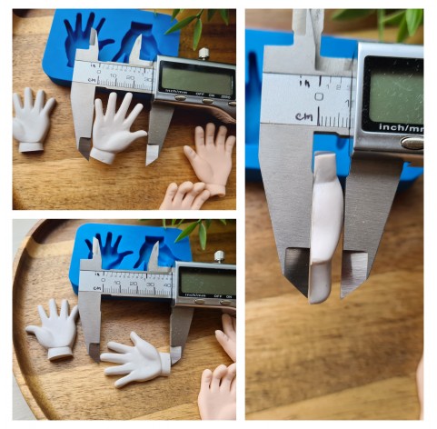 Silicone mold, Palm, style 1, 2 elements, ~ 3*4 cm, H:0.7 cm