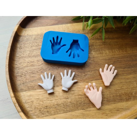 Silicone mold, Palm, style 2, 2 elements, ~ 2.5*3 cm, H:0.6 cm