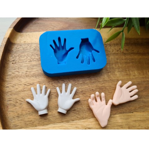 Silicone mold, Palm, style 2, 2 elements, ~ 2.5*3 cm, H:0.6 cm
