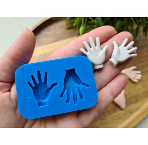 Silicone mold, Palm, style 2, 2 elements, ~ 2.5*3 cm, H:0.6 cm