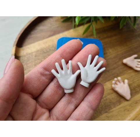 Silicone mold, Palm, style 2, 2 elements, ~ 2.5*3 cm, H:0.6 cm